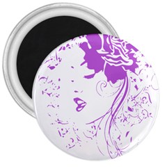 Purple Woman Of Chronic Pain 3  Button Magnet by FunWithFibro