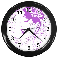 Purple Woman Of Chronic Pain Wall Clock (black) by FunWithFibro