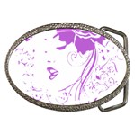 Purple Woman of Chronic Pain Belt Buckle (Oval) Front