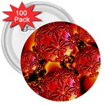  Flame Delights, Abstract Red Orange 3  Button (100 pack)