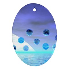 Moonlight Wonder, Abstract Journey To The Unknown Oval Ornament by DianeClancy