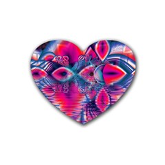 Cosmic Heart Of Fire, Abstract Crystal Palace Drink Coasters (heart) by DianeClancy