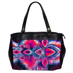 Cosmic Heart Of Fire, Abstract Crystal Palace Oversize Office Handbag (two Sides) by DianeClancy