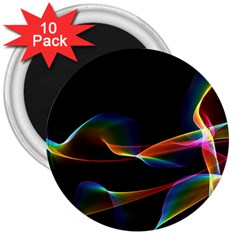 Fluted Cosmic Rafluted Cosmic Rainbow, Abstract Winds 3  Button Magnet (10 Pack)
