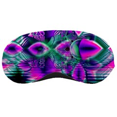  Teal Violet Crystal Palace, Abstract Cosmic Heart Sleeping Mask by DianeClancy