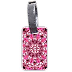 Twirling Pink, Abstract Candy Lace Jewels Mandala  Luggage Tag (two Sides) by DianeClancy