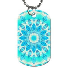 Blue Ice Goddess, Abstract Crystals Of Love Dog Tag (one Sided)
