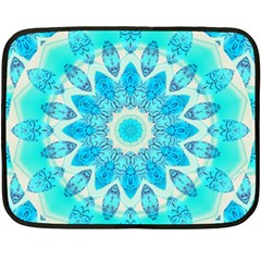 Blue Ice Goddess, Abstract Crystals Of Love Mini Fleece Blanket (two Sided)