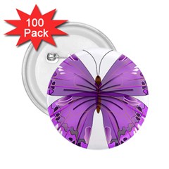 Purple Awareness Butterfly 2 25  Button (100 Pack) by FunWithFibro