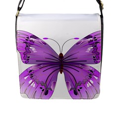 Purple Awareness Butterfly Flap Closure Messenger Bag (large) by FunWithFibro