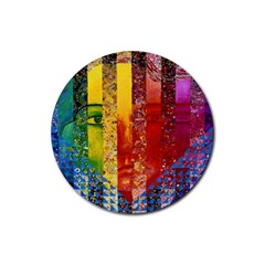 Conundrum I, Abstract Rainbow Woman Goddess  Drink Coasters 4 Pack (round) by DianeClancy