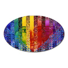 Conundrum I, Abstract Rainbow Woman Goddess  Magnet (oval) by DianeClancy