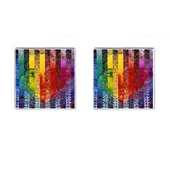 Conundrum I, Abstract Rainbow Woman Goddess  Cufflinks (square) by DianeClancy