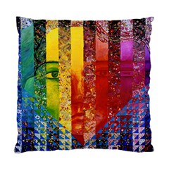 Conundrum I, Abstract Rainbow Woman Goddess  Cushion Case (two Sided)  by DianeClancy