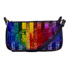 Conundrum I, Abstract Rainbow Woman Goddess  Evening Bag by DianeClancy