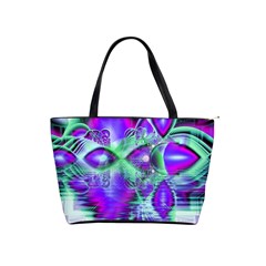 Violet Peacock Feathers, Abstract Crystal Mint Green Large Shoulder Bag by DianeClancy