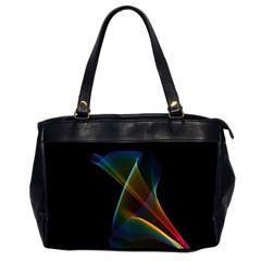 Abstract Rainbow Lily, Colorful Mystical Flower  Oversize Office Handbag (two Sides) by DianeClancy