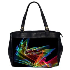 Dancing Northern Lights, Abstract Summer Sky  Oversize Office Handbag (two Sides) by DianeClancy