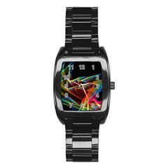 Dancing Northern Lights, Abstract Summer Sky  Stainless Steel Barrel Watch by DianeClancy