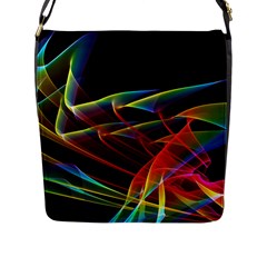 Dancing Northern Lights, Abstract Summer Sky  Flap Closure Messenger Bag (large) by DianeClancy