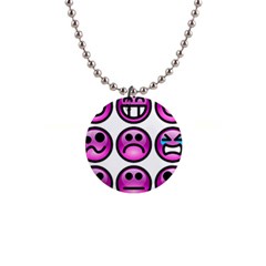 Chronic Pain Emoticons Button Necklace by FunWithFibro