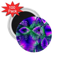 Evening Crystal Primrose, Abstract Night Flowers 2 25  Button Magnet (100 Pack) by DianeClancy