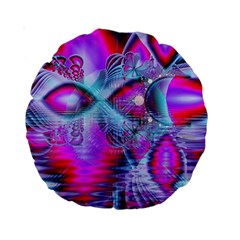 Crystal Northern Lights Palace, Abstract Ice  15  Premium Round Cushion  by DianeClancy