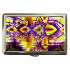 Golden Violet Crystal Palace, Abstract Cosmic Explosion Cigarette Money Case by DianeClancy