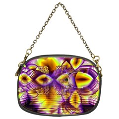 Golden Violet Crystal Palace, Abstract Cosmic Explosion Chain Purse (one Side) by DianeClancy