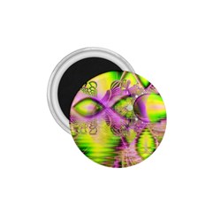 Raspberry Lime Mystical Magical Lake, Abstract  1 75  Button Magnet by DianeClancy