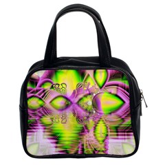 Raspberry Lime Mystical Magical Lake, Abstract  Classic Handbag (two Sides) by DianeClancy