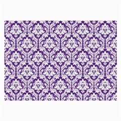 White On Purple Damask Glasses Cloth (large, Two Sided) by Zandiepants
