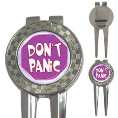 Purple Don t Panic Sign Golf Pitchfork & Ball Marker by FunWithFibro