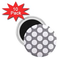 Grey Polkadot 1 75  Button Magnet (10 Pack) by Zandiepants