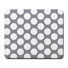 Grey Polkadot Large Mouse Pad (rectangle) by Zandiepants