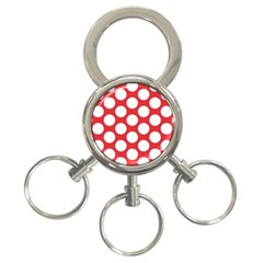 Red Polkadot 3-ring Key Chain by Zandiepants