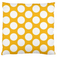 Sunny Yellow Polkadot Large Cushion Case (single Sided)  by Zandiepants