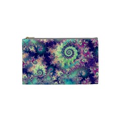 Violet Teal Sea Shells, Abstract Underwater Forest Cosmetic Bag (small) by DianeClancy