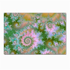 Rose Forest Green, Abstract Swirl Dance Postcards 5  X 7  (10 Pack) by DianeClancy