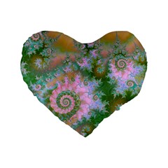 Rose Forest Green, Abstract Swirl Dance 16  Premium Heart Shape Cushion 