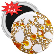 Special Fractal 04 Orange 3  Button Magnet (100 Pack) by ImpressiveMoments