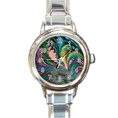 Special Fractal 02 Purple Round Italian Charm Watch by ImpressiveMoments