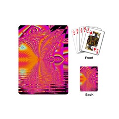 Magenta Boardwalk Carnival, Abstract Ocean Shimmer Playing Cards (mini) by DianeClancy