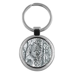  castle Yard In Winter  By Ave Hurley Of Artrevu   Key Chain (round)