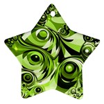 Retro Green Abstract Star Ornament (Two Sides) Back
