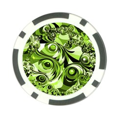 Retro Green Abstract Poker Chip (10 Pack) by StuffOrSomething