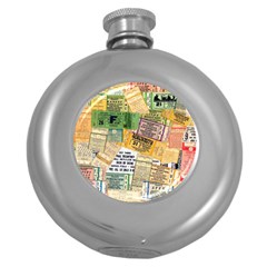 Retro Concert Tickets Hip Flask (round) by StuffOrSomething