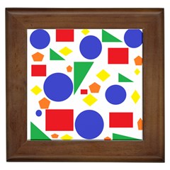 Random Geometrics Framed Ceramic Tile by StuffOrSomething