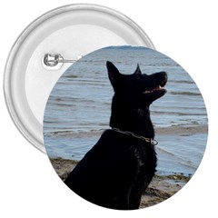 Black German Shepherd 3  Button by StuffOrSomething