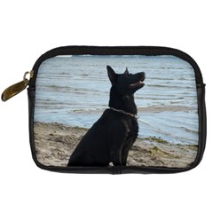 Black German Shepherd Digital Camera Leather Case by StuffOrSomething